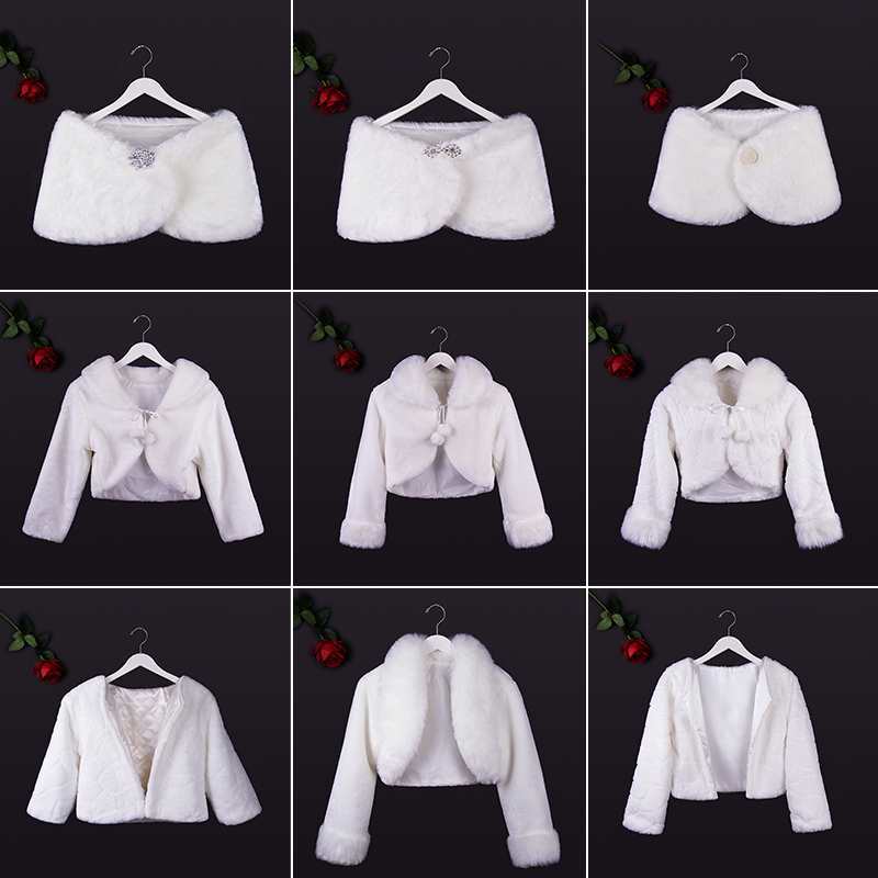 2024新款冬季新娘披肩结婚时尚保暖长袖外套婚纱礼服白色斗篷披风