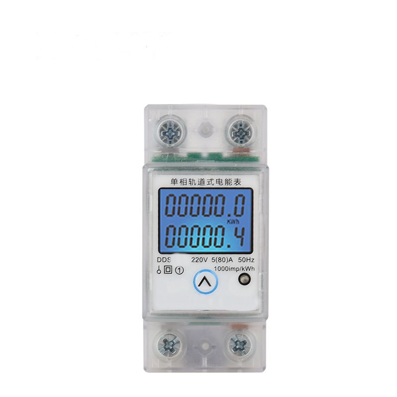 Monófase 2P medidor de energía eléctrica multifuncional tipo pista inteligente mini guía pulsadora de reloj con botón cero con retroiluminación de alquiler