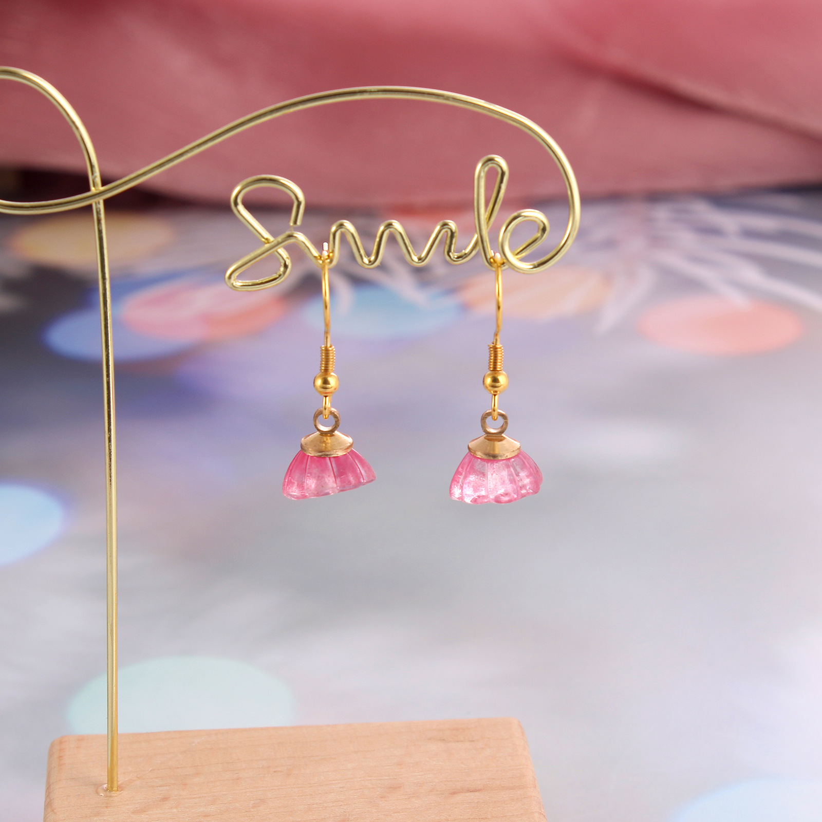 Simple Style Flower Stainless Steel Plating Drop Earrings 1 Pair