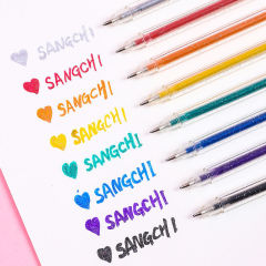 聚嘉 閃光啫喱筆8色手賬熒光筆學生黑白紙塗鴉繪畫變色閃光筆套裝