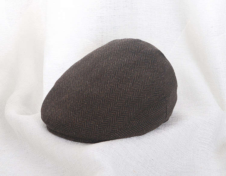 Unisex Newsboy Cap Herringbone Vintage Octagonal Hat For Couples_voghion.com