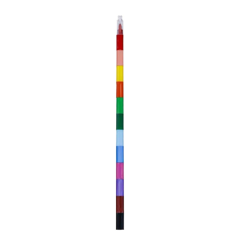 Creative building blocks splicing coloring crayons 12 colors square removable graffiti brush children's color filling pen stationery wholesale