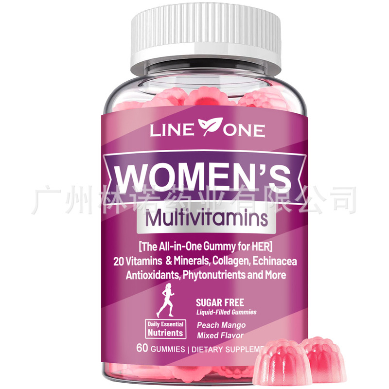 Women’s Multivitamins Gummy, Peach Mango Flavor|60 Ct|undefined