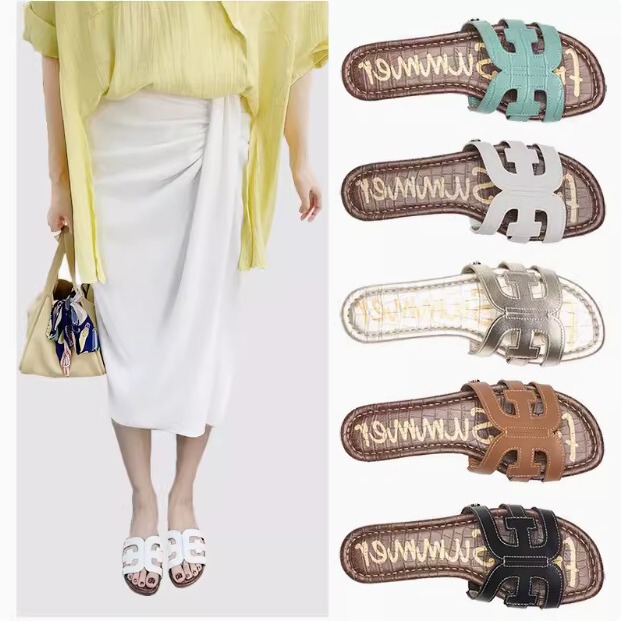 Original Good Goods Pure Yuan 2022 Summer New Leather Sandals Comfortable Joker Slippers Women's Outwear Cowhide Sandals