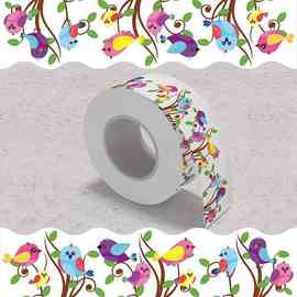 1卷 颜色：图片色 材质：铜版纸+不干胶 卡通艺术小鸟边框黑板装