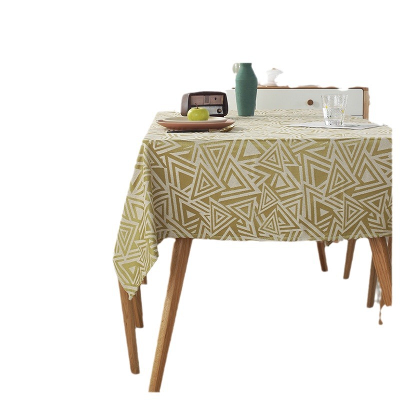 Waterproof Modern Minimalist Jacquard Wave Pattern Nordic Rectangular Coffee Table Dining Tablecloth Manufacturer_voghion.com