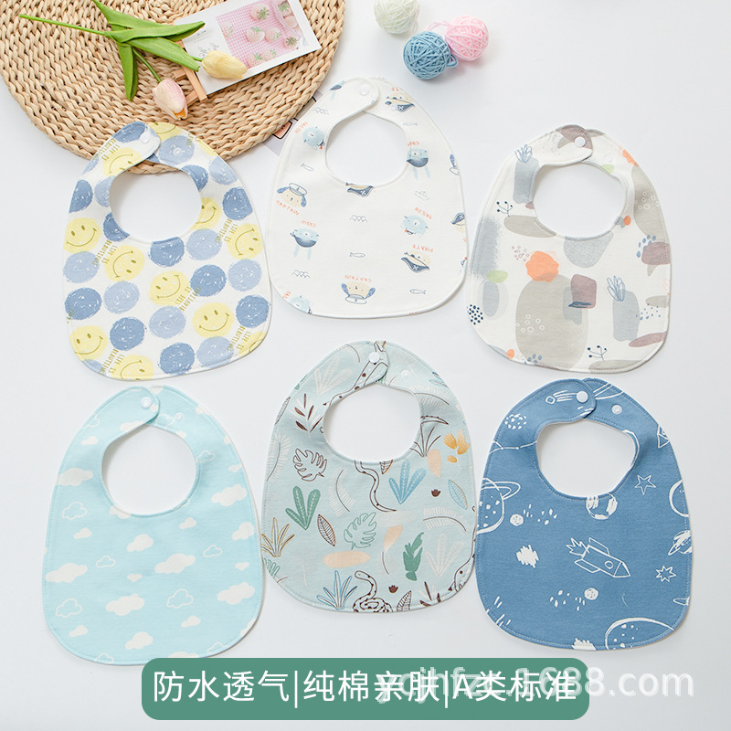 Baby Bib U-Shaped Slippery Towel Children's Dinner Bib Baby Pure Cotton Waterproof Puke Men's Thickened Extra Large Dinner