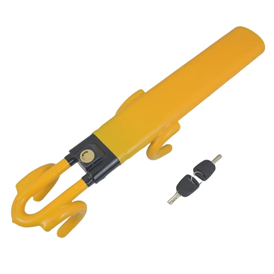 Car steering wheel anti-theft lock self-defense 96 lock multi-function anti-theft lock adjustable telescopic car security anti-theft lock (Car lock) - yellow