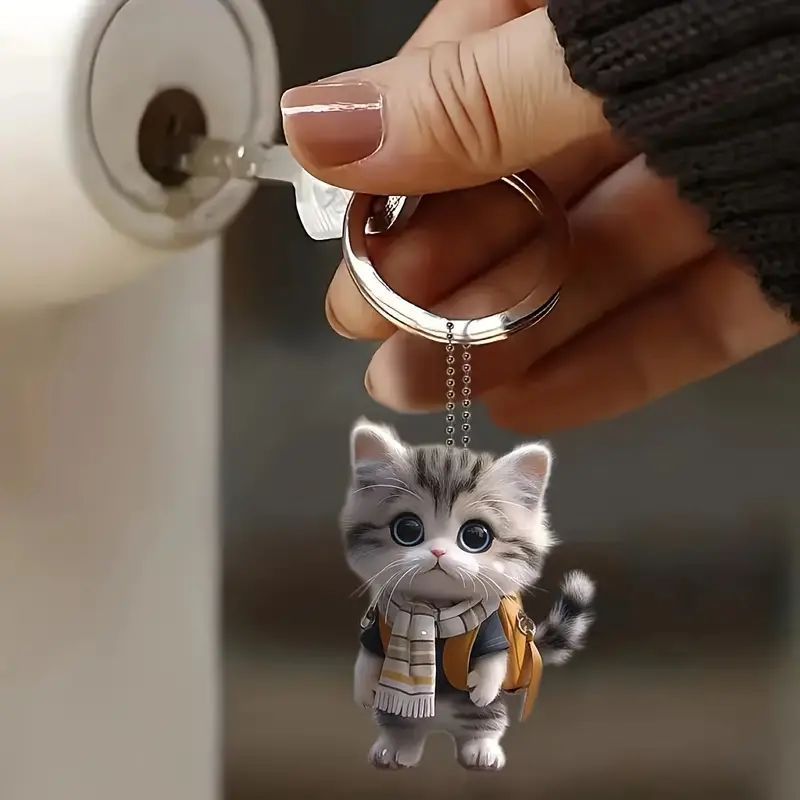 Nuevo transfronterizo lindo gato acrílico material plano accesorios de mochila para automóviles decoración del hogar