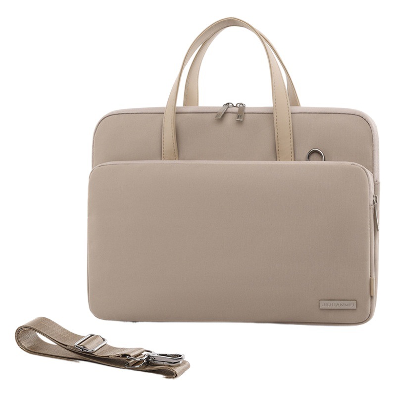 Cross-Border Computer Bag, Morandi Color Plush Shockproof Fashionable Shoulder Briefcase, 13/ 16inch Inch Laptop Bag