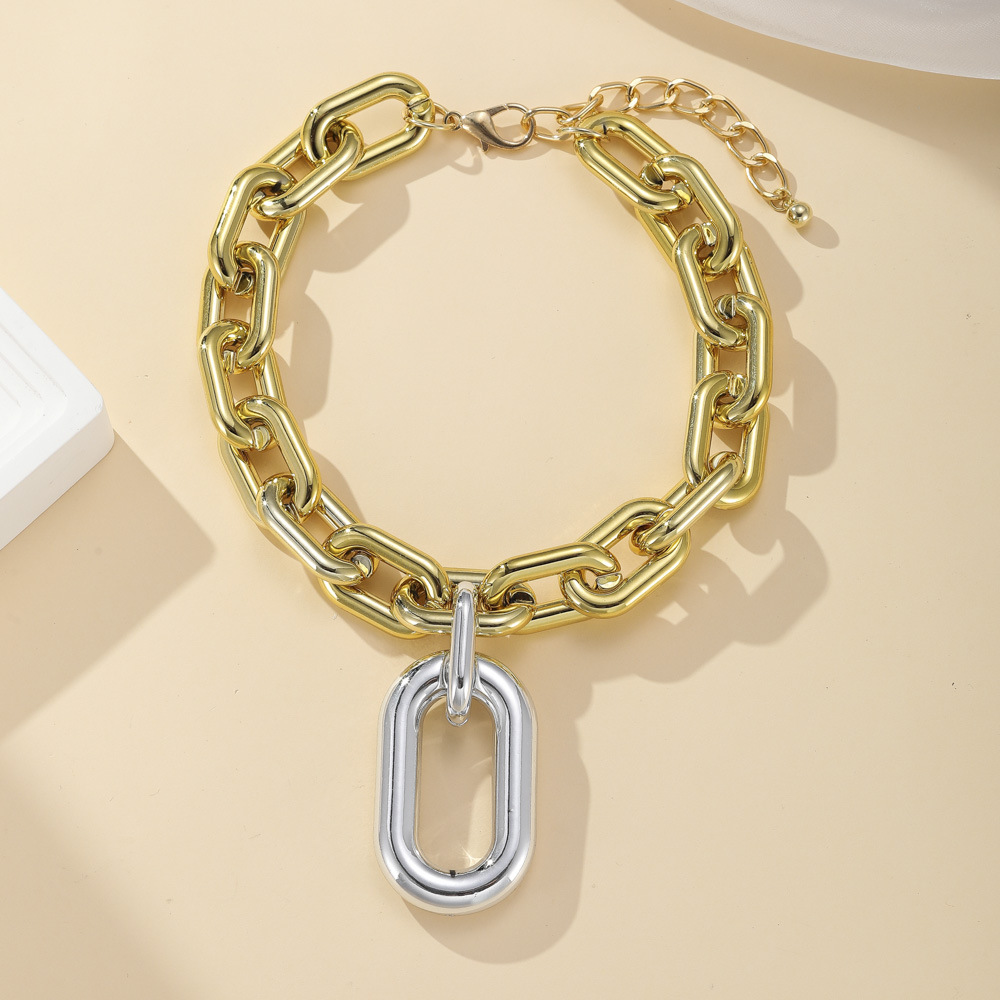 16g Weight Bracelets, Necklace Classification 1 Piece Quantity Street Occasion Alloy Material Geometric Pattern Unisex Gender Plating Design Streetwear Style Streetwear Geometric Alloy Plating Unisex Bracelets Necklace 24