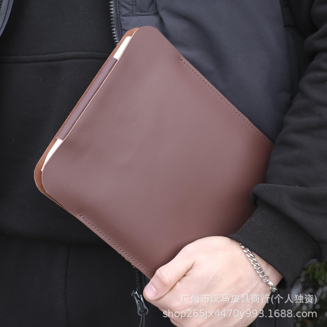 European and American genuine leather laptop bag, tablet bag, iPad protective case