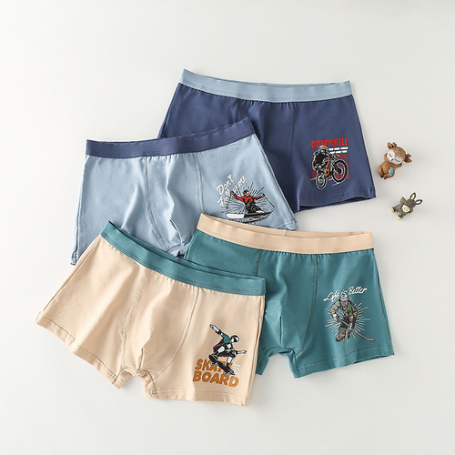 Teenagers' pure cotton underwear, boys' development boxers, student boxer briefs, big children's shorts wholesale, type A combed cotton