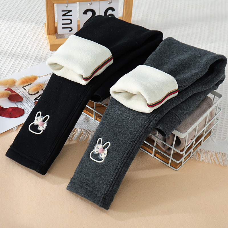 2023新款女童冬季加绒打底裤儿童加厚一体绒外穿裤子宝宝韩版保暖