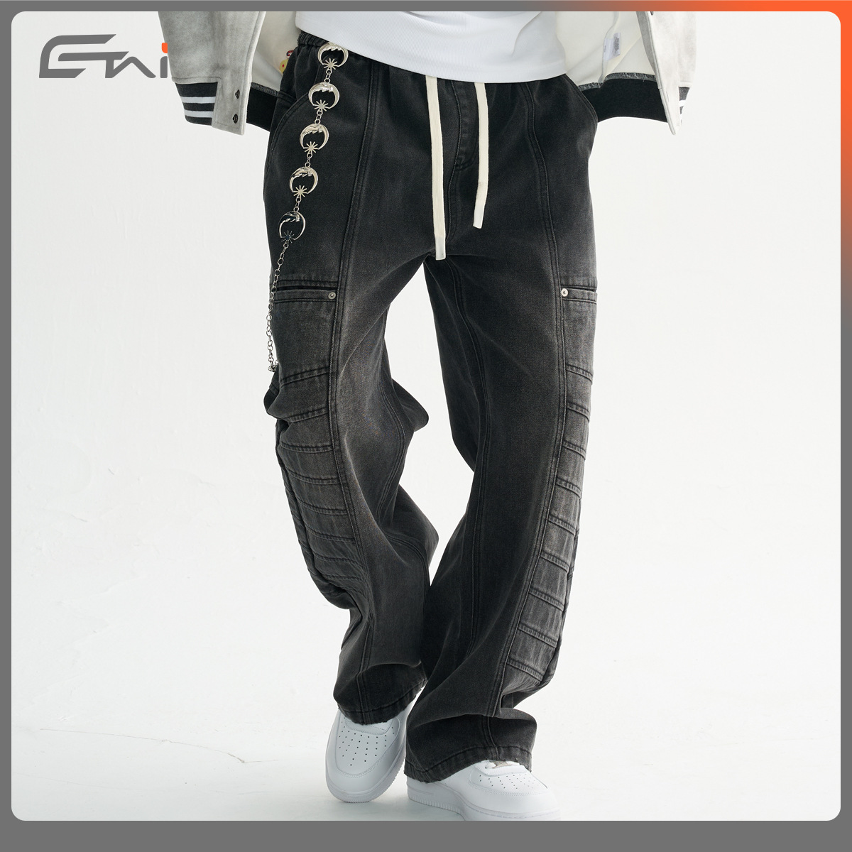 ETAI Hombre| Alta calidad pesada de algodón jeans retro marca de moda hombre empalme hacer pantalones casuales de hombre viejo