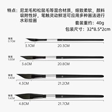 厂家拉线刀锋绘画笔尼龙水彩丙烯油画勾线排笔刀锋形水粉丙烯画笔