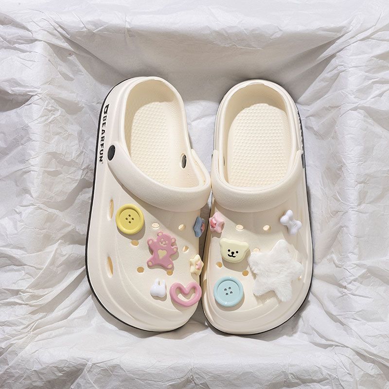 화이트 [해피 베어] 에바 부드러운 바닥 겉옷