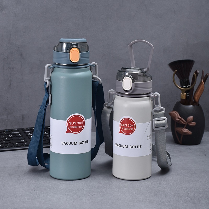 Fábrica de suministro directo 304 taza de acero inoxidable portable de gran capacidad taza de rebote doméstica con hervidor deportivo de paja