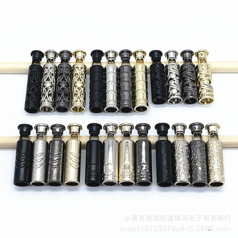 Metal Fashion detachable rope head diy hat rope hemp rope pants belt rope accessories pendant bell rope head drawstring head