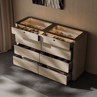 Italian Light Luxury Simple Island Storage Cupboard Bedroom Bedside Cloakroom Modern Jewelry Drawer Storage Cabinet