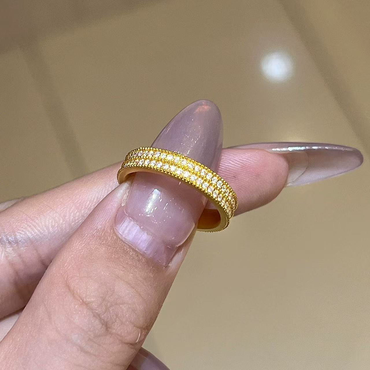 Minimalist Diamond Ring For Women Adjustable Korean Style Design_voghion.com