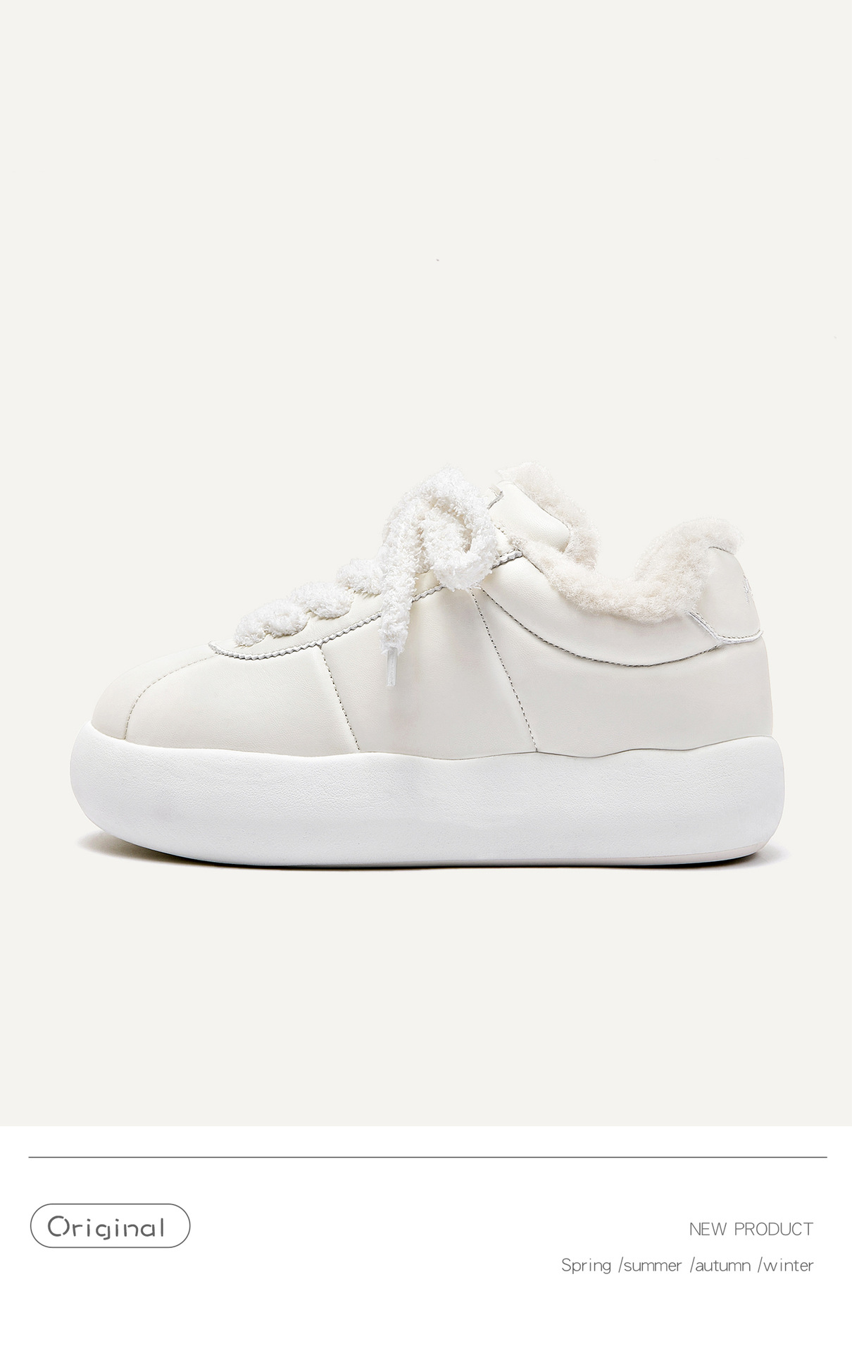Plateauschuhe mit kleinen weißen Absätzen, Herrenschuhe, Paarschuhe für Männer und Frauen, Baumwollschuhe, Schneestiefel_voghion.com
