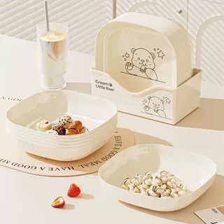 家用吐骨碟餐桌吐骨头盘碟塑料放菜骨碟客厅水果盘吐骨盘垃圾渣盘