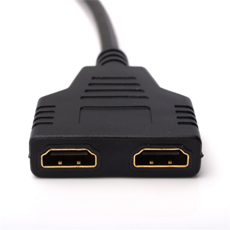 HD HDMI uno-en-dos cable adaptador HDMI uno-en-dos-hacia fuera distribuidor divisor de frecuencia macho a hembra convertidor
