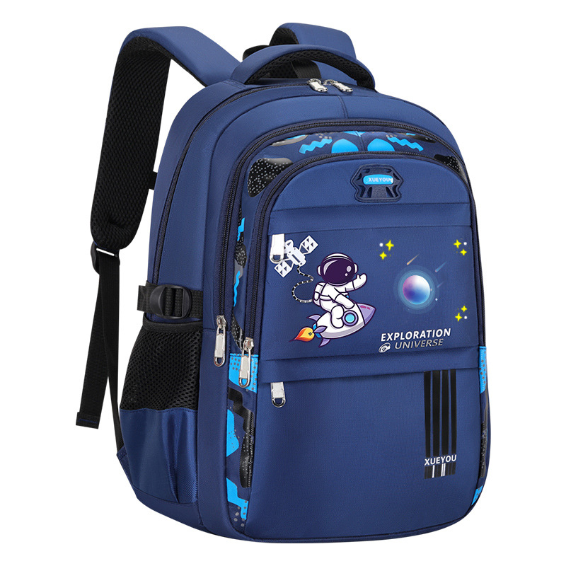 Mochila de impresión impermeable para niños astronautas espaciales para estudiantes de primaria para reducir la carga de la cresta de gran capacidad mochila anti-jorobas