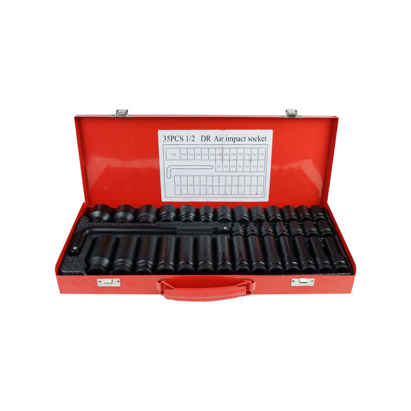 35 conjuntos de 1 / 2 neumáticos hexagonales alargados manguito de cañón de viento herramientas de tornillo de turbina de vapor conjunto de herramientas de reparación al por mayor