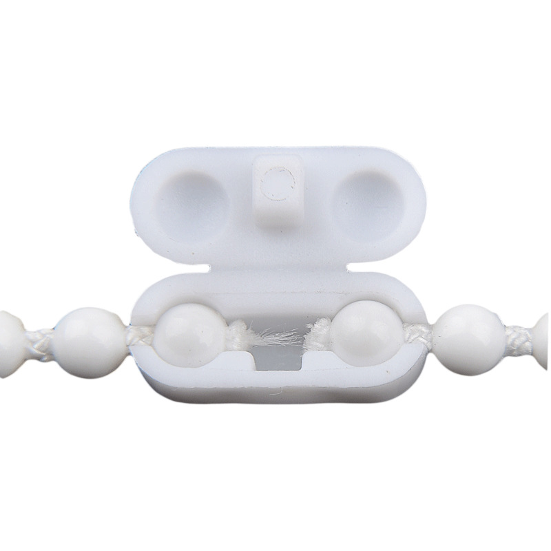 Lanris accesorios de cortina de calidad de exportación Blanco tire Bead roller Shutter accesorios de cortina romana 4,5 tire del cordón de una sola pieza hebilla de cuentas