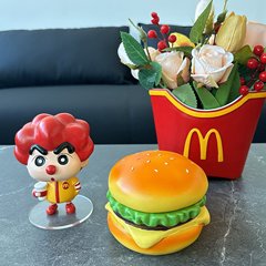 ハンバーグ収納ケースデスクトップアクセサリー雑物クリップリング創意可愛い置物ミニ整理ケース