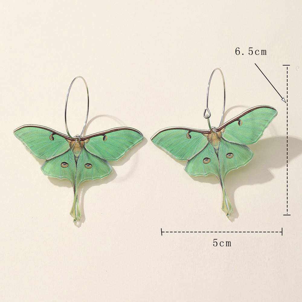 20g Weight Hoop Earrings Classification 1 Pair Cute Butterfly Plating Arylic Alloy Hoop Earrings