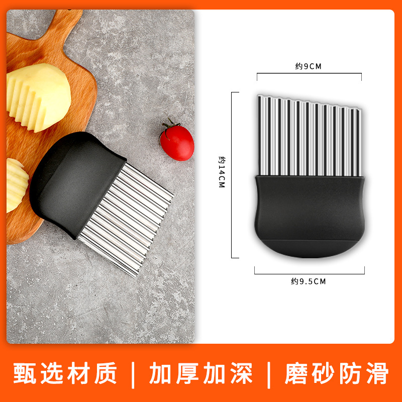 Cuchillo de dientes de lobo espeso cuchillo profundo cuchillo de regalo ondulado multifuncional patata comercial cortar verduras kettle jun