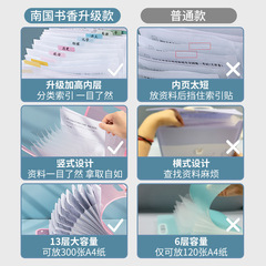 A4 HandheldAccordion Bag for Organizing Student Test Papers and Booklets by Category: Bookstore's Student Test Paper Sorting and Storage Gadget