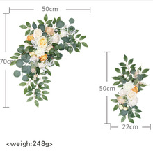 婚礼仿真拱门花签到台角花舞台背景装饰花开业假花花门