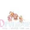 Nydila Panjia 1-1 material earrings 20 autumn pink gemstone shine crown earrings 288311c01