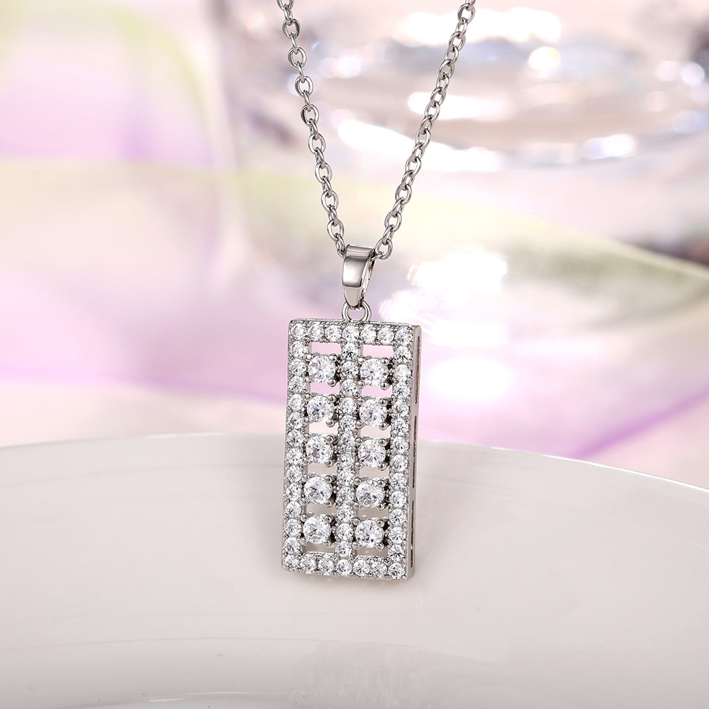 Cao Shichao Brand Fashionable and Versatile New Neckwear Full Diamond Lucky Abacus Pendant Sweater Chain Personalized Neckwear_voghion.com