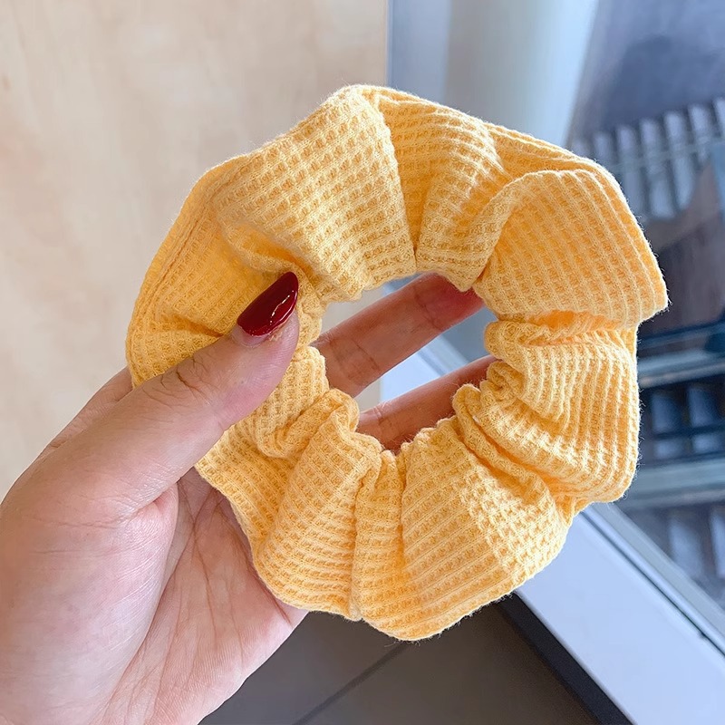 Satín coreano anillo de cabello de intestino grande mujer de moda cuerda de cabeza de alta calidad temperamento flor de cabello bola de cabello toque de cabeza