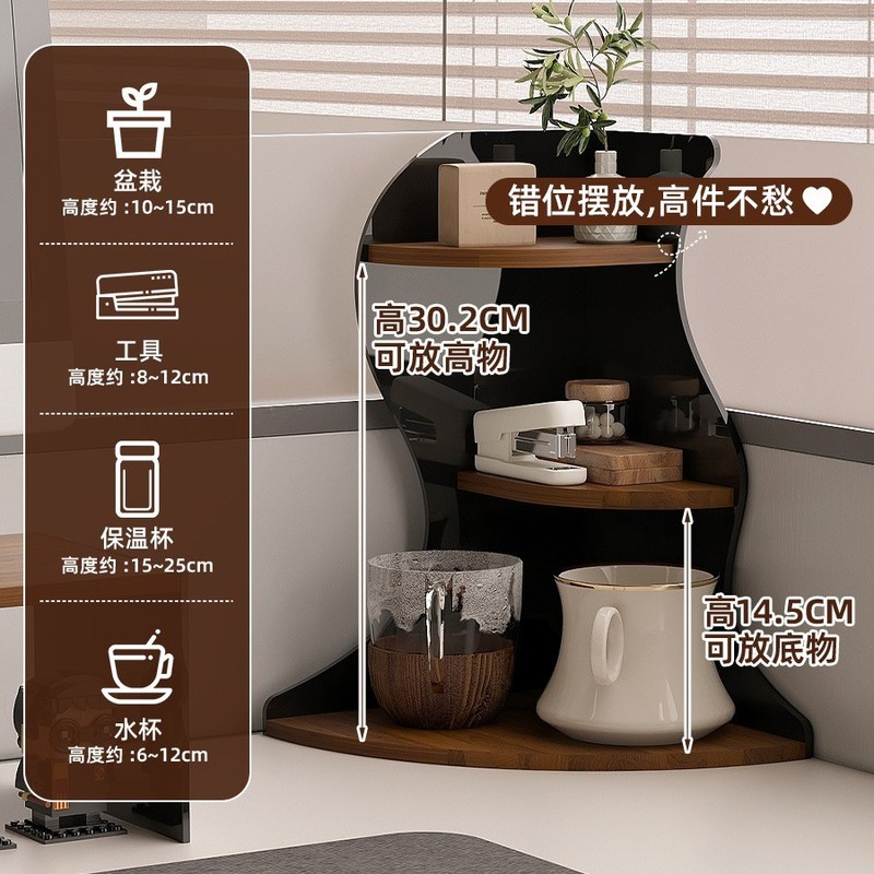 コーナー収納ラックデスクトップ収納ボックスオフィスワークステーションデスクトップ改修アーティファクトコーナーキャビネットカップ収納ラック|undefined