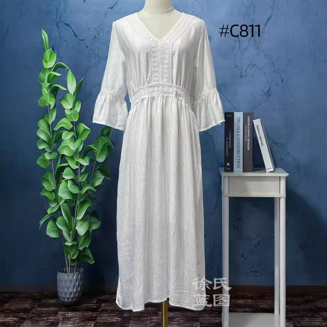 扎染白坯波西米亚连衣裙泰国民族风长裙裙子复古文艺复古风时尚
