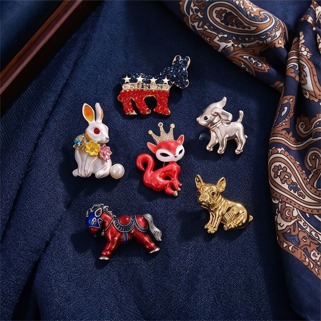 새로운 동물 브로치 고급 세트 치파오 재킷 액세서리 코트 고정 핀 틈새 패션 분위기 보석