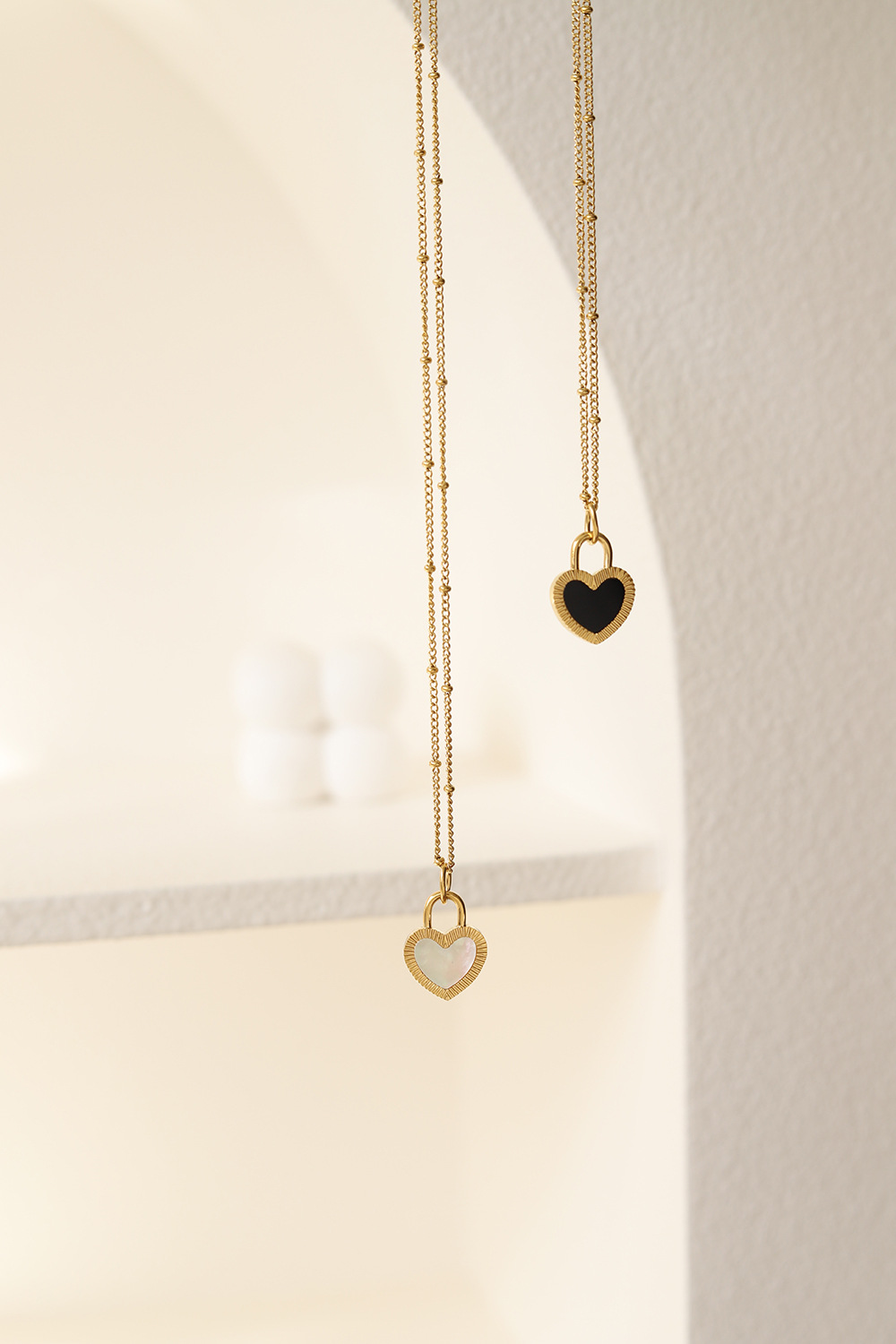 Fashion Heart Shape Titanium Steel Necklace Plating Stainless Steel Necklaces_colorza_1