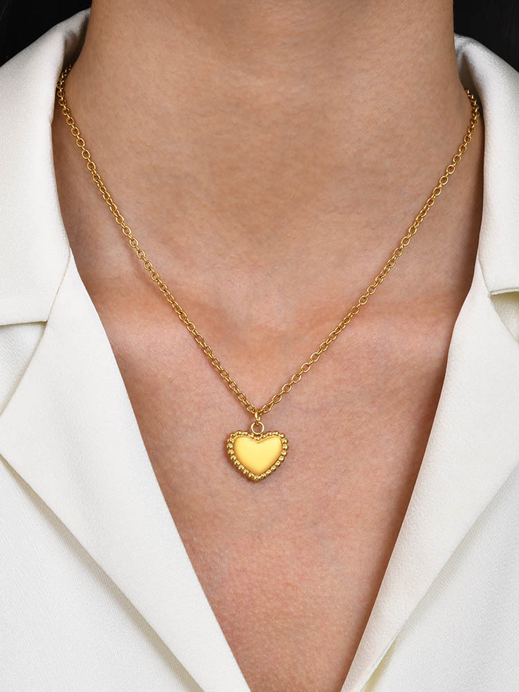 6g Weight 0.03µm Gold Plating Thickness Electroplated Gold Plating Process 18K Real Gold Plated Plating Material 201 Stainless Steel Pendant Material Necklace Classification 201 Stainless Steel Chain Material Paperclip Chain, cable chain Chain Type 1 Piece Quantity Daily Occasion 201 Stainless Steel Material Heart Shape Pattern Women's Gender Simple Style Style Inlay Craft Wholesale Jewelry Simple Style Heart Shape 201 Stainless Steel 304 Stainless Steel 316 Stainless Steel Zircon Inlay Locket Necklace 17