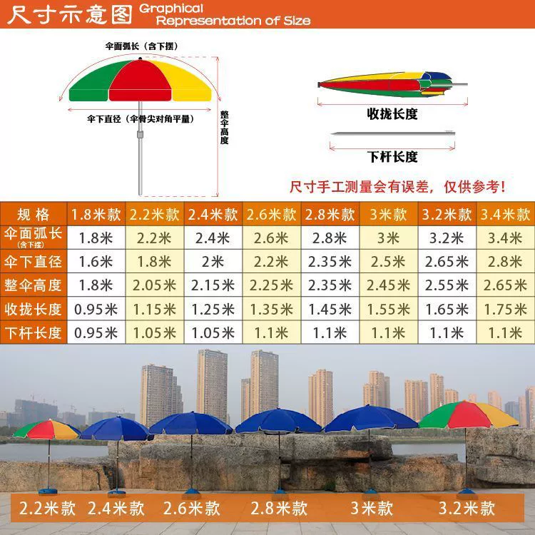 Beach big agricultural umbrella solar-powered