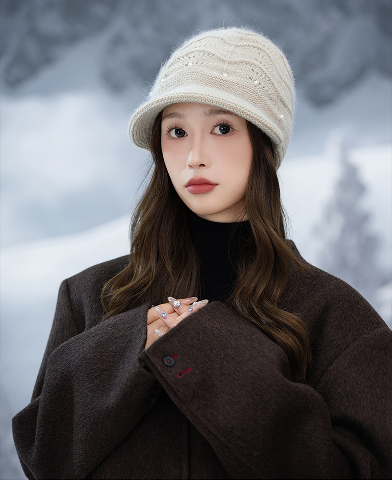 Damen-Bucket-Jacke im koreanischen Stil, vielseitig, perlenbesetzt, dick gestrickt, Herbst-Winter-Mode, lässig, winddicht, warm, hochwertig_voghion.com