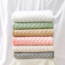 跨境热销款豆豆绒法拉绒复合婴儿毯新生儿婴幼儿盖毯襁褓毯空调被