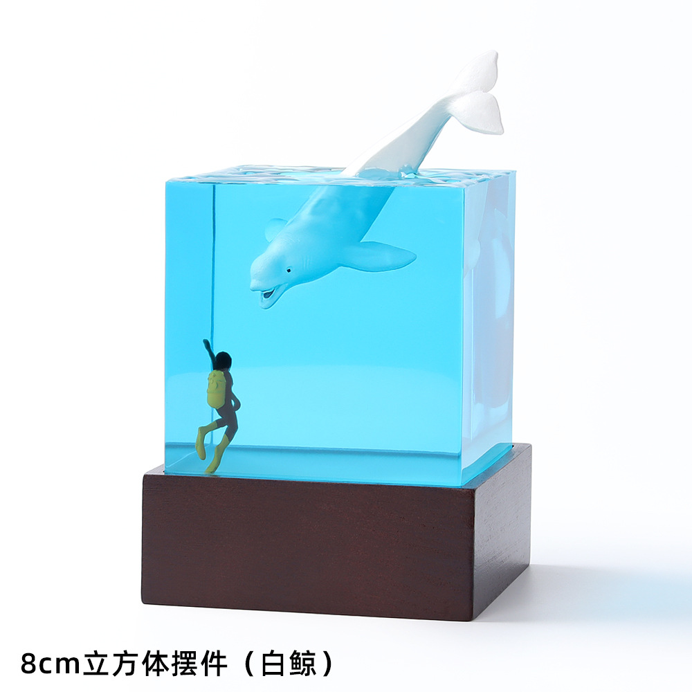  new creative ocean diver shark dolphin resin night light ornaments handmade household resin crafts