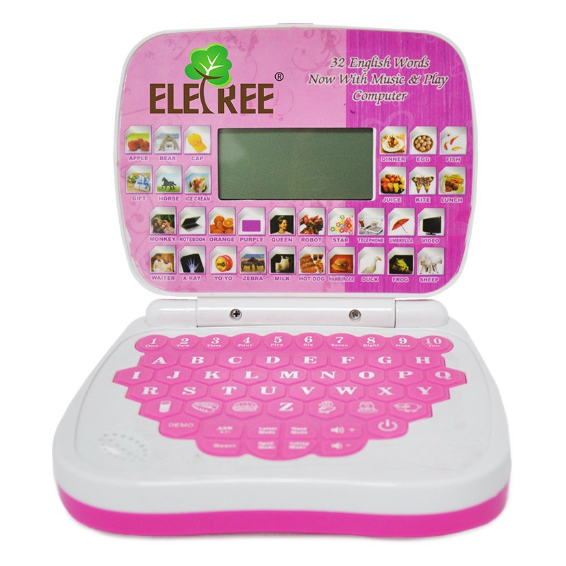 Juguetes para niños en stock Rosa sonido táctil inglés punto máquina de lectura Español Francés aprendizaje máquina pequeña computadora juguete