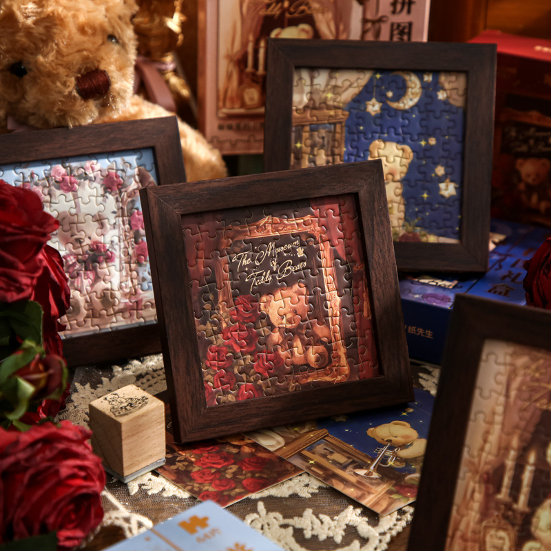Mr. Paper Jigsaw Gift Box Rose and Bear High Valage Student Toy Puzzle Gift Diy Puzzle Adornos